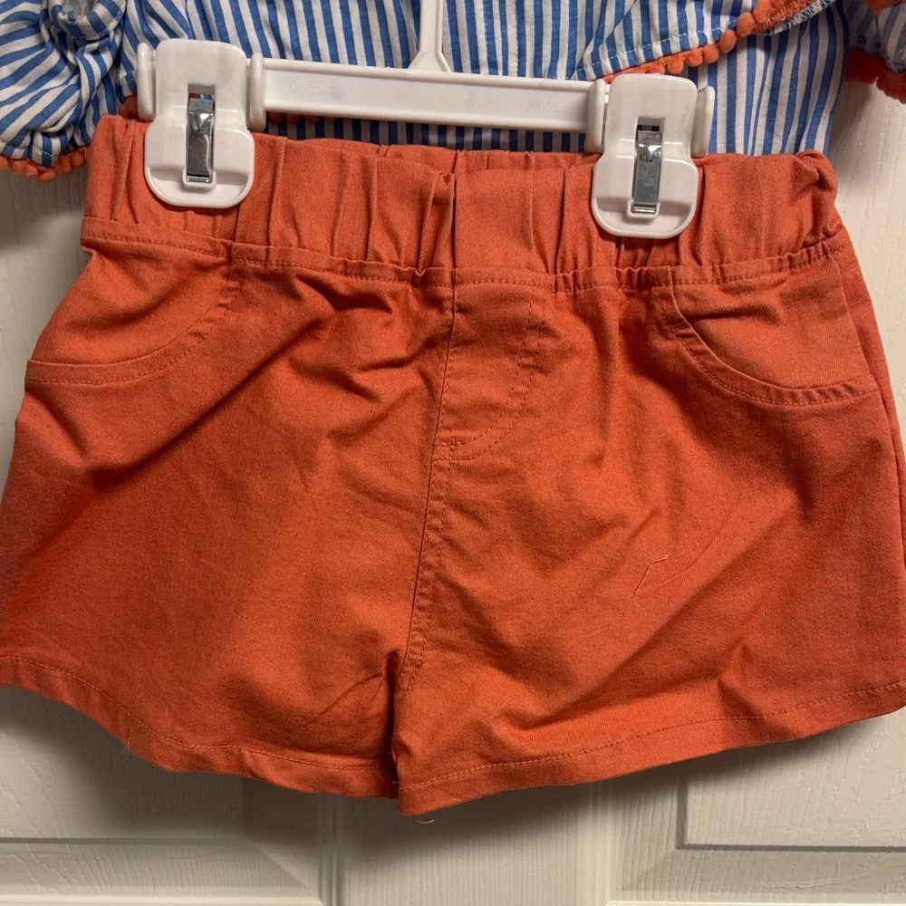 Freestyle Revolution Blue and White Striped Top and Coral Shorts - Picture 4 of 6